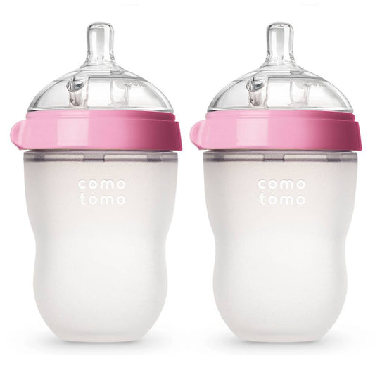 Comotomo - Natural Feel Baby Bottle 250ml - 2 Pack - Pink