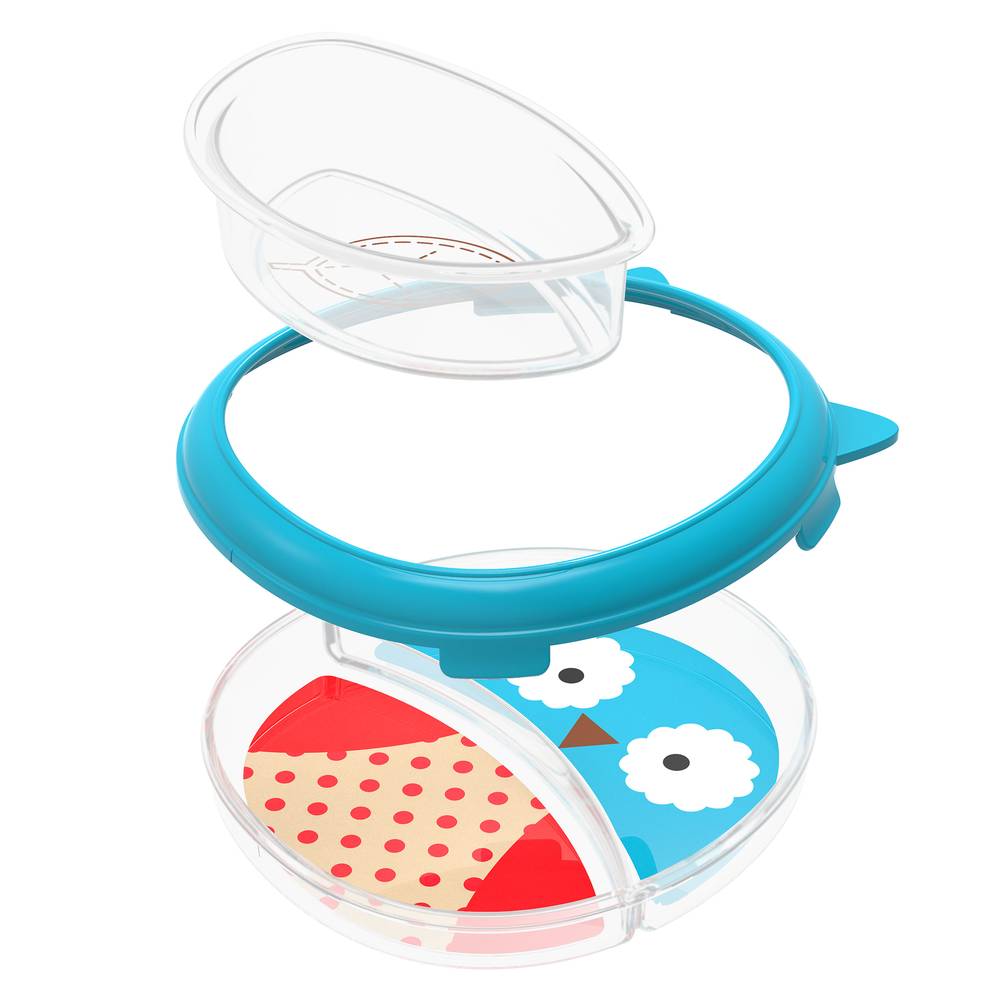 SkipHop-Zoo Smart Serve Plate & Bowl Set-Owl