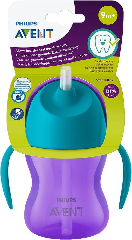 Philips Avent - Bendy Straw Cup 7oz (9m+) - Purple