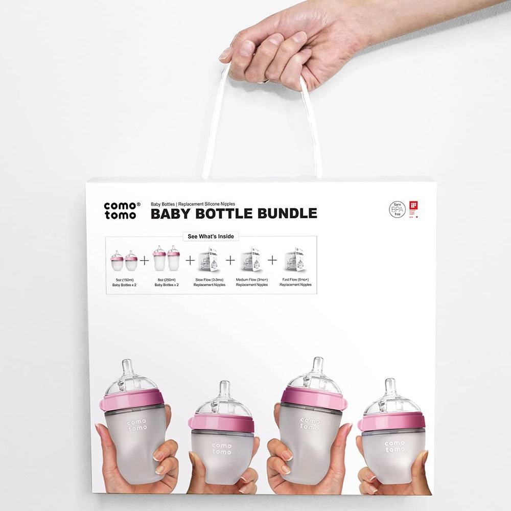 Comotomo - Baby Bottle Bundle Pink