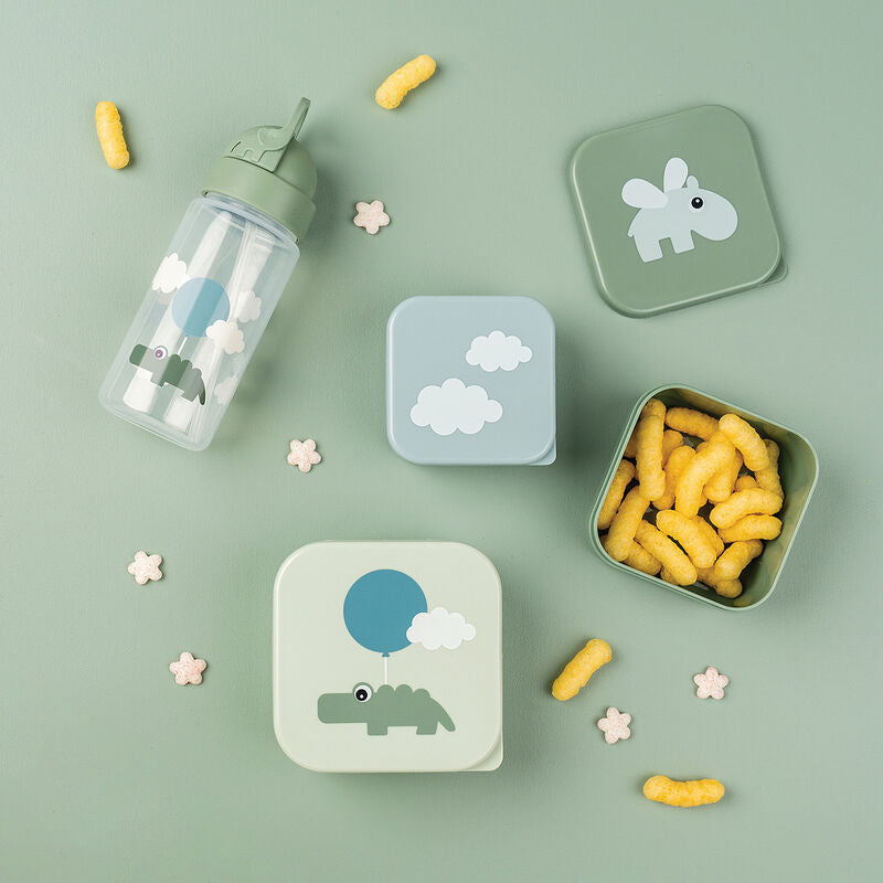 Done by Deer - Snack box set 3 pcs - Happy clouds - Green