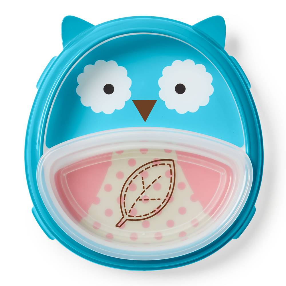 SkipHop-Zoo Smart Serve Plate & Bowl Set-Owl