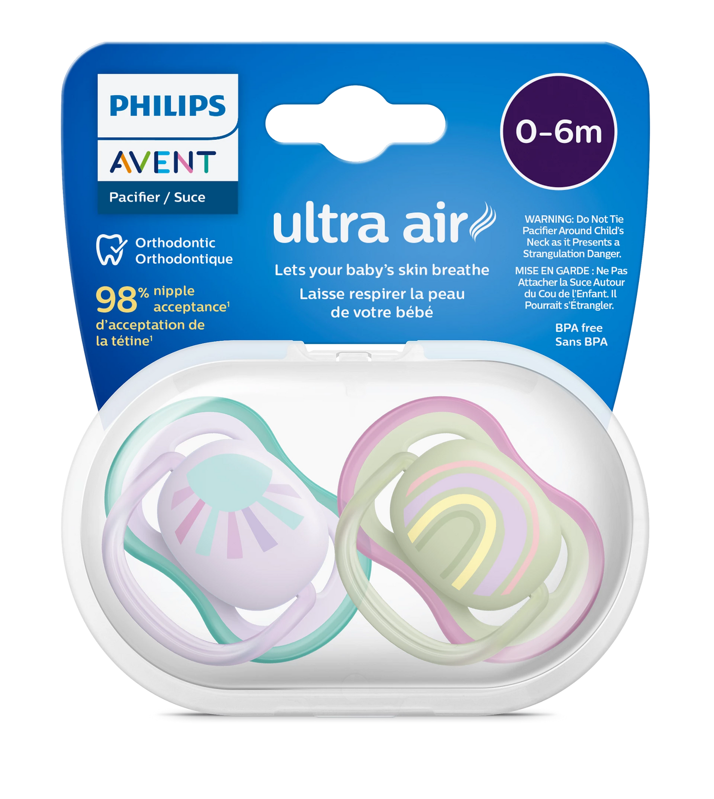 Philips Avent Ultra Air Soother – Girl – 0-6m – 2 Pcs