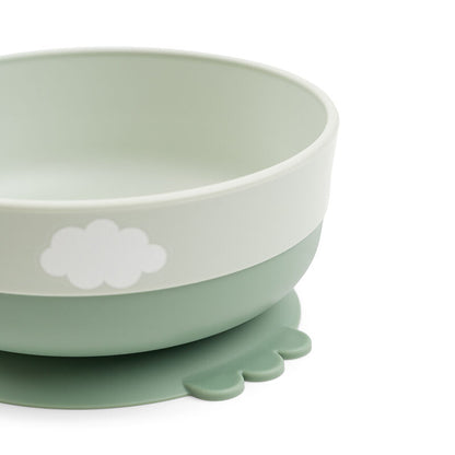 Done by Deer-Foodie first meal set w/suction - Happy Clouds -Green