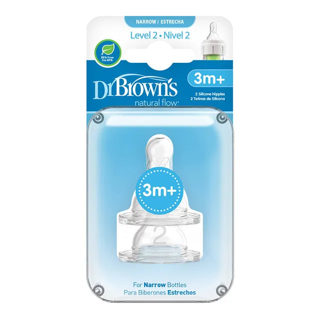 Dr. Browns - Level 2 Silicone Narrow Options+ Nipple 2pcs