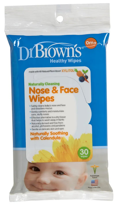 Dr. Browns Nose & Face Wipes-30 Pack