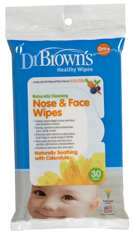 Dr. Browns Nose & Face Wipes-30 Pack