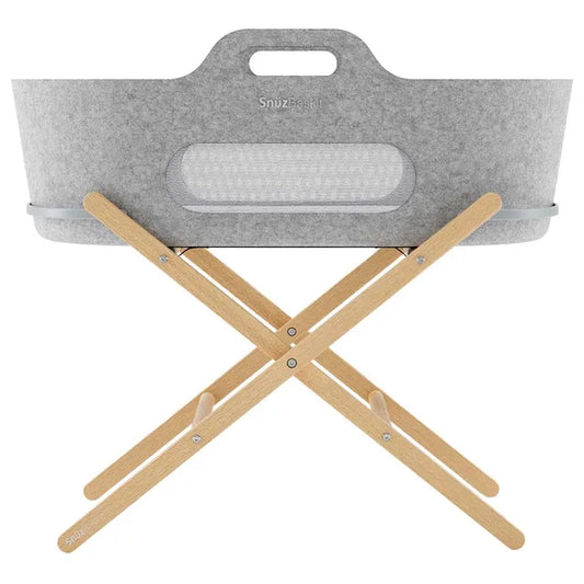 Snuz - Baskit Moses Basket W/ Mattress & Stand Set - Light Grey