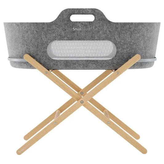 Snuz - Baskit Moses Basket W/ Mattress & Stand Set - Dark Grey