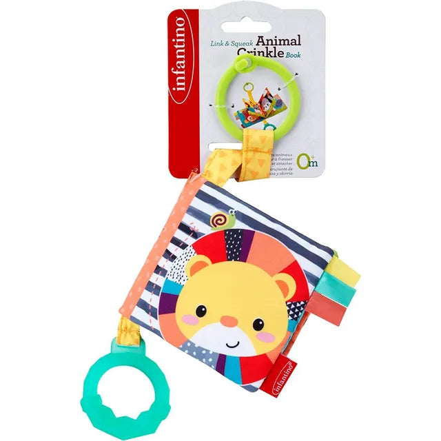 Infantino - Link & Squeak Animal Crinkle Book