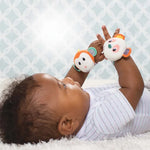 Infantino Wrist Rattles – Monkey & Panda Plush Baby Sensory Toys