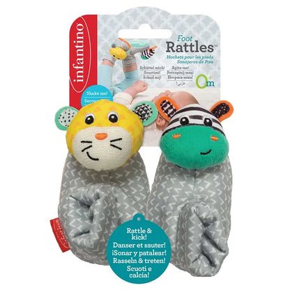 Infantino - Foot Rattles - Zebra/Tiger