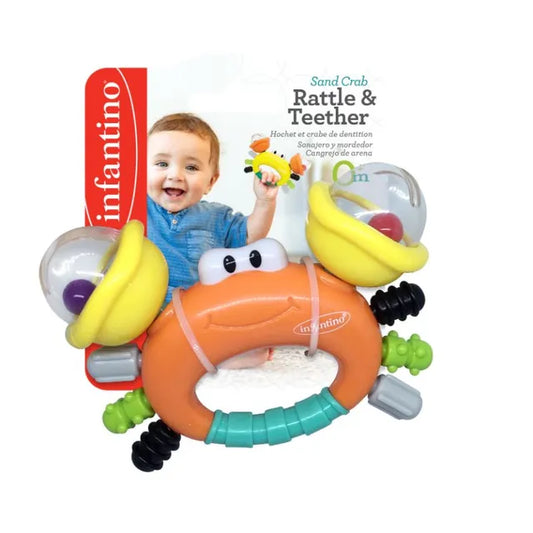 Infantino - Sand Crab Rattle & Teether