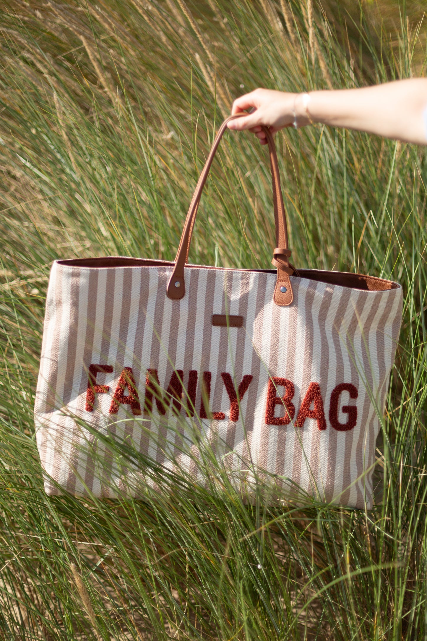 Childhome Family Bag - Stripes  Nude/Terracotta