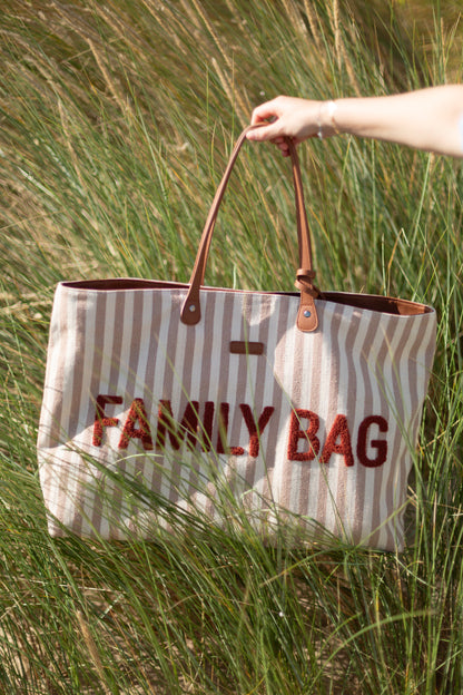 Childhome Family Bag - Stripes  Nude/Terracotta