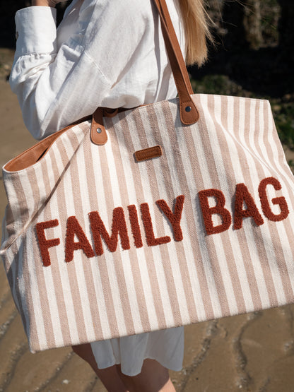 Childhome Family Bag - Stripes  Nude/Terracotta