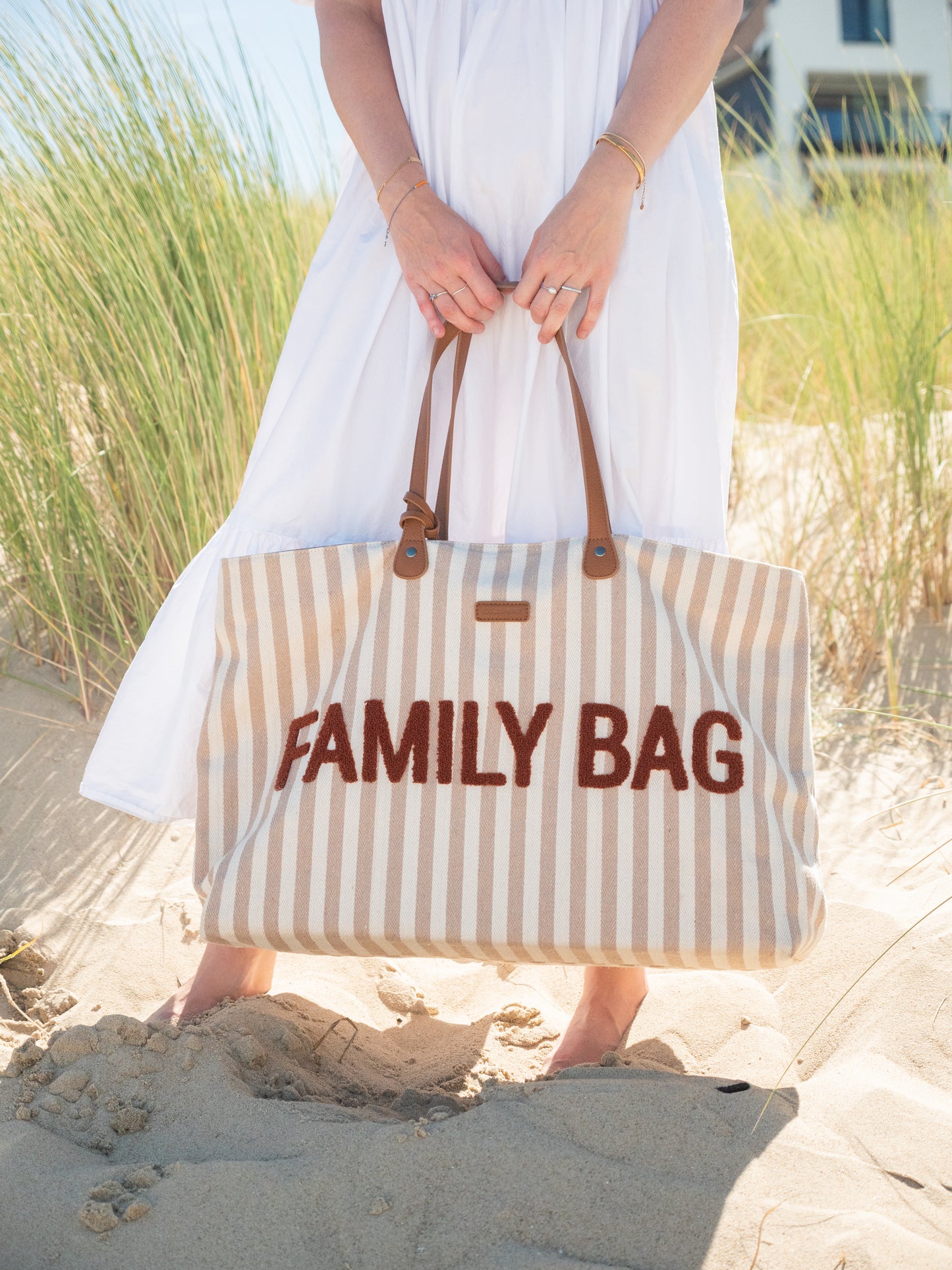 Childhome Family Bag - Stripes  Nude/Terracotta