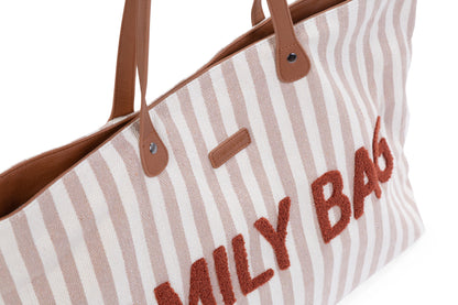 Childhome Family Bag - Stripes  Nude/Terracotta
