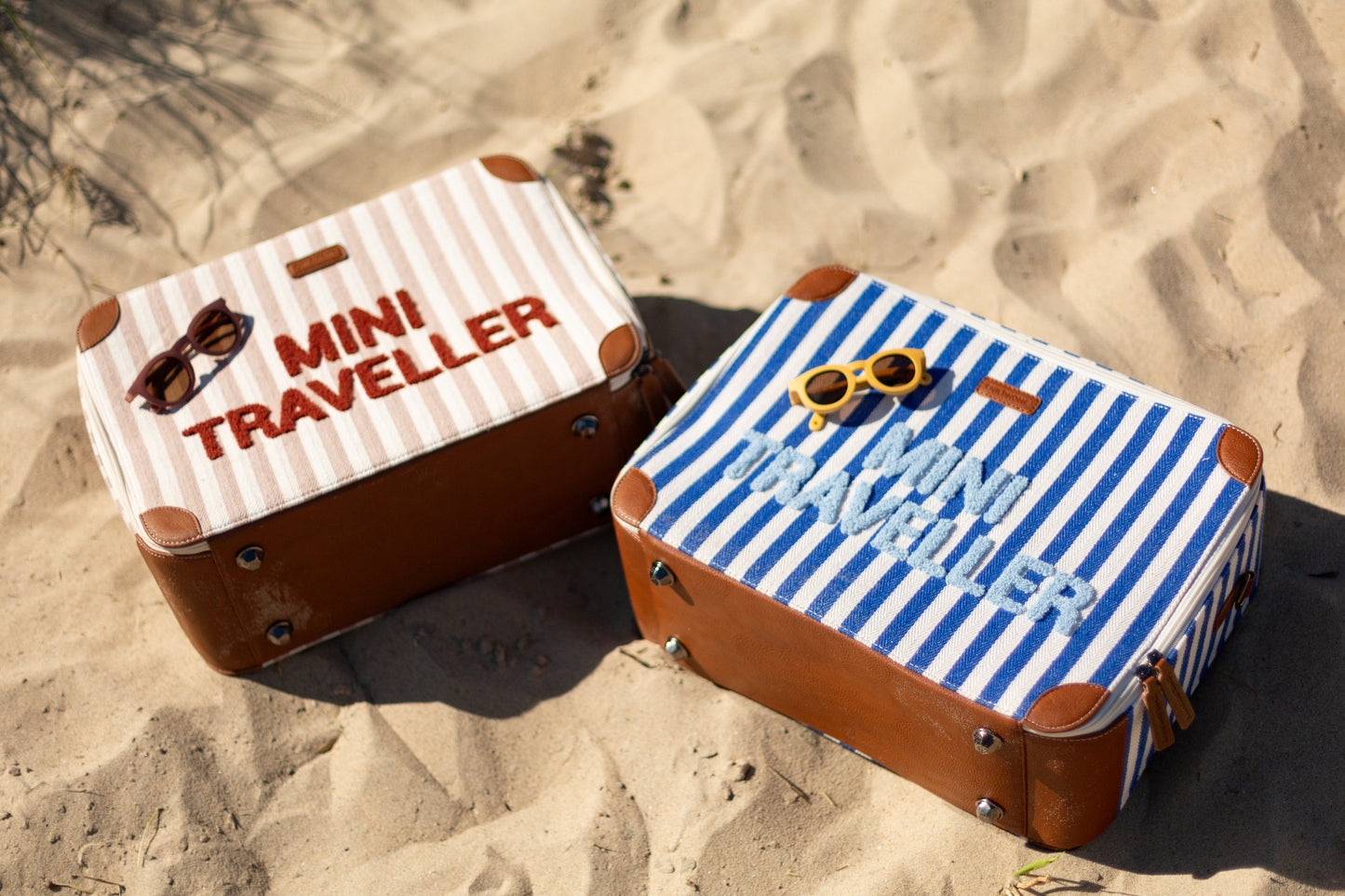 Childhome - Mini Traveller Kids Suitcase -Stripes Nude/Terracotta