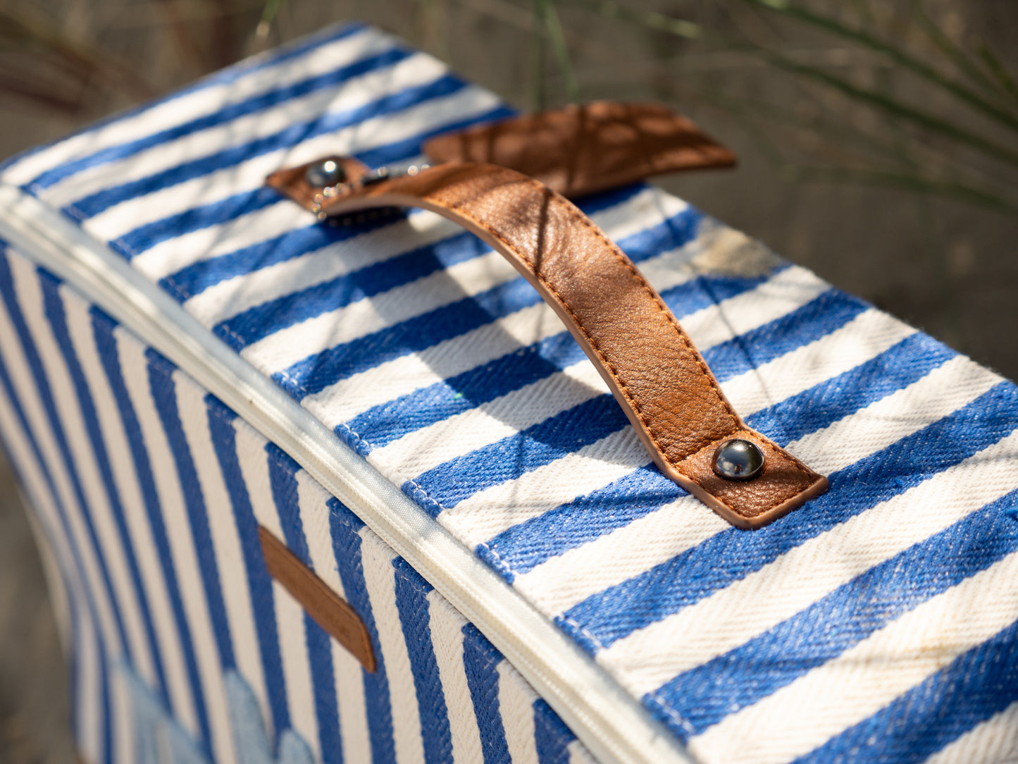 Childhome - Mini Traveller Kids Suitcase -Stripes Electric Blue/Light Blue