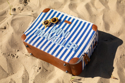Childhome - Mini Traveller Kids Suitcase -Stripes Electric Blue/Light Blue