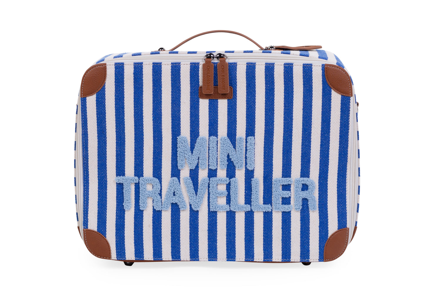 Childhome - Mini Traveller Kids Suitcase -Stripes Electric Blue/Light Blue
