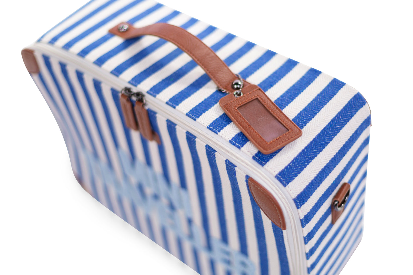 Childhome - Mini Traveller Kids Suitcase -Stripes Electric Blue/Light Blue