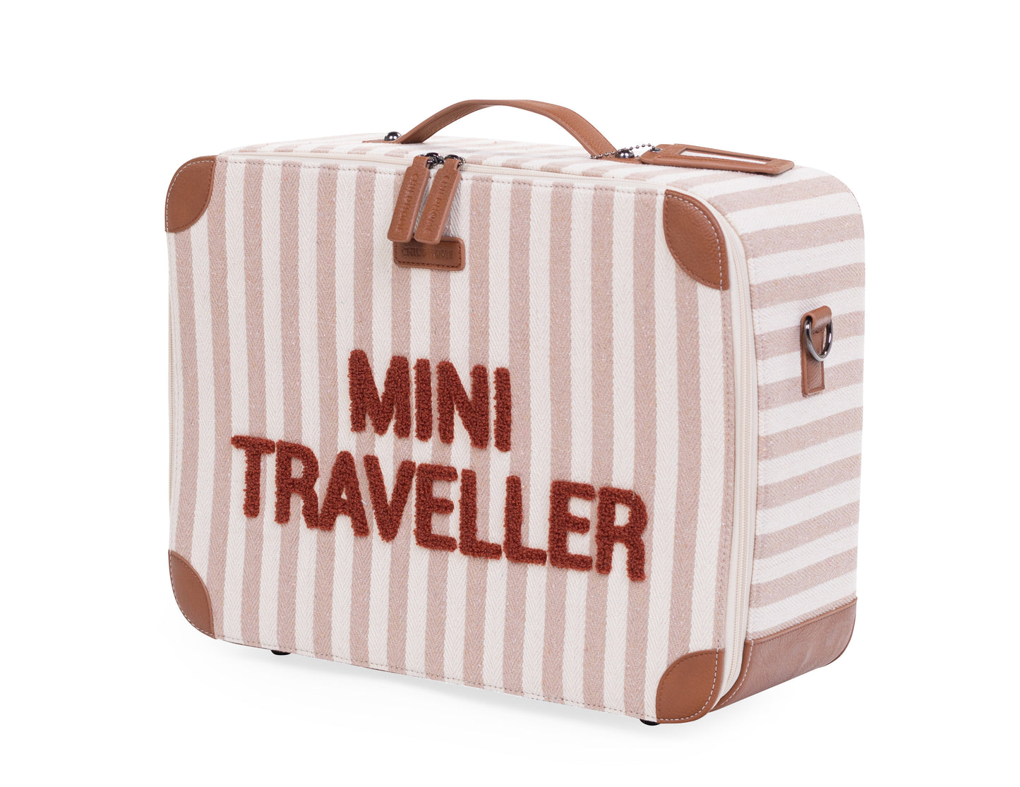 Childhome - Mini Traveller Kids Suitcase -Stripes Nude/Terracotta