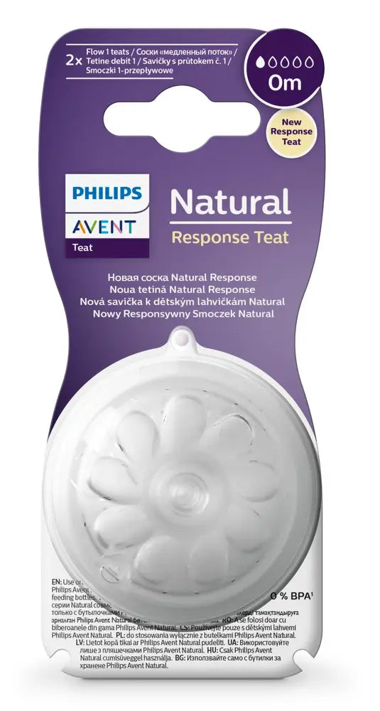 Philips Avent Natural Response Nipples – Flow 1, 2 Pack