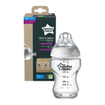Tommee Tippee Closer to Nature   Glass Feeding Bottle, 250ml x 1  -Clear