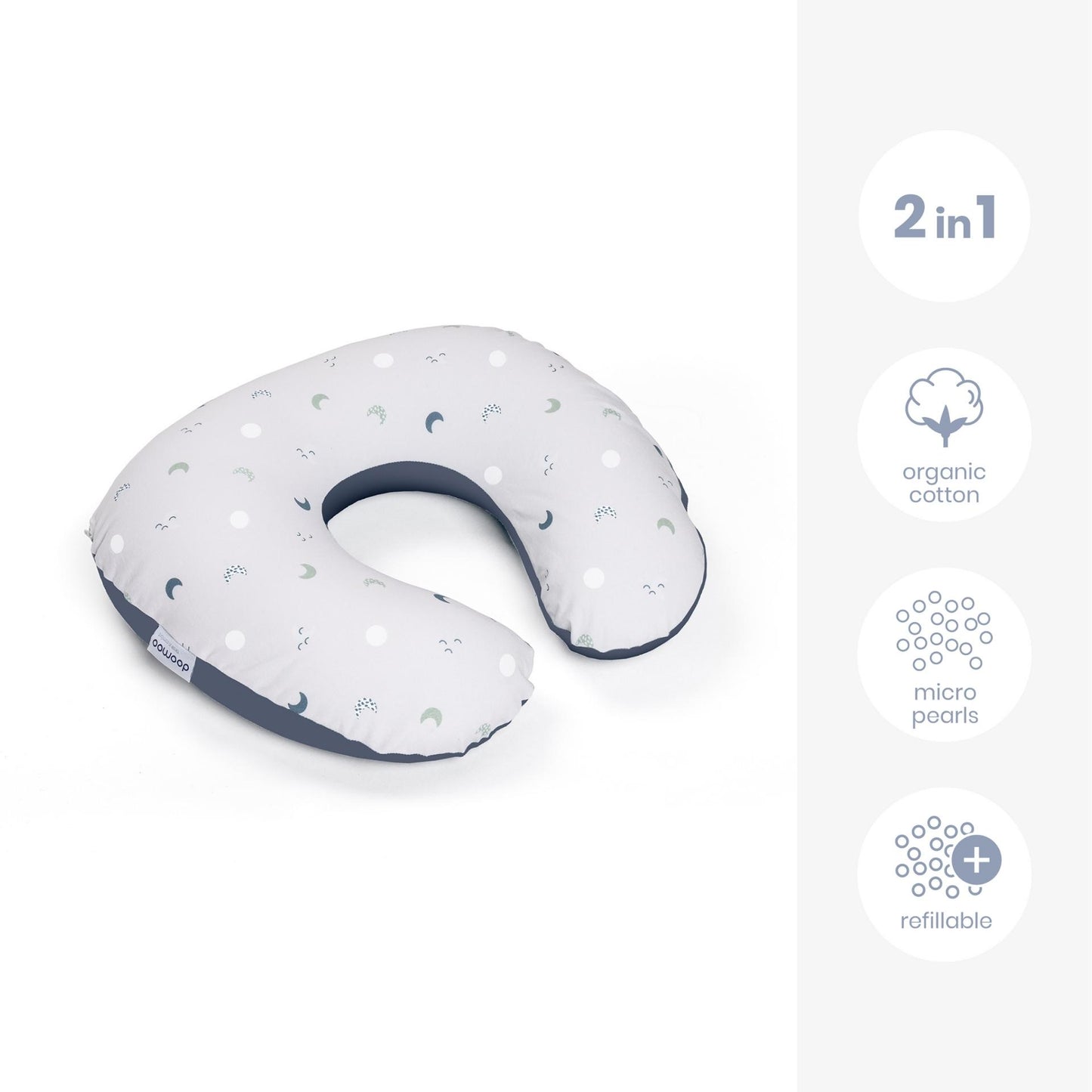 Doomoo - Softy Nursing Pillow -Blue Grey Moon