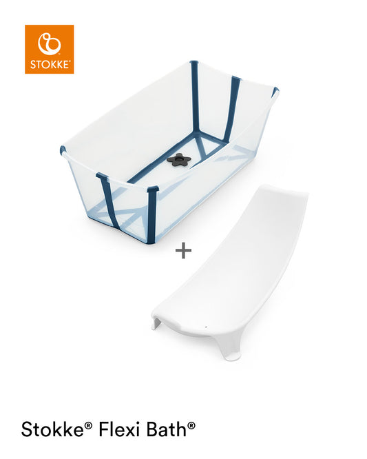 Stokke®-Flexi Bath + Newborn Support Bundle Transparent Blue