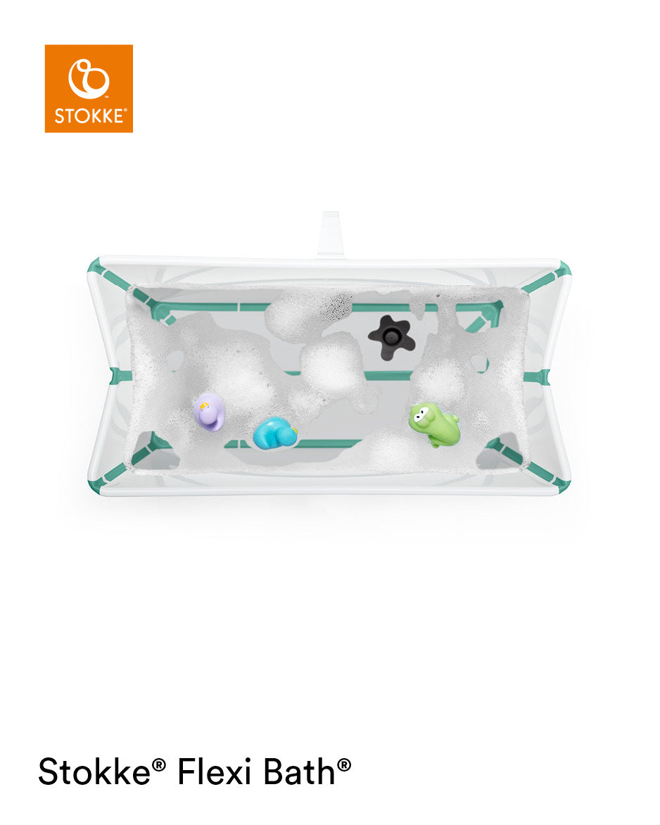 Stokke®-Flexi Bath + Newborn Support Bundle White Aqua