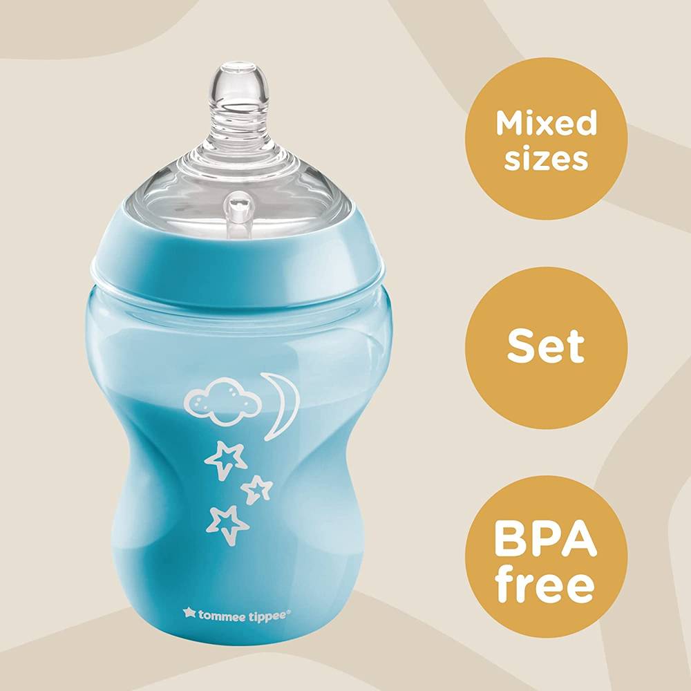 Tommee Tippee - Closer to Nature Baby Bottle Kit - Blue Stars