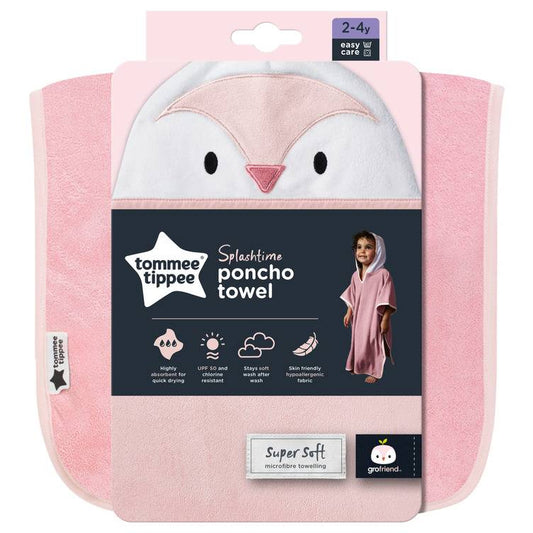 Tommee Tippee Splashtime Hooded Poncho Towel, 2-4 Years, Pink