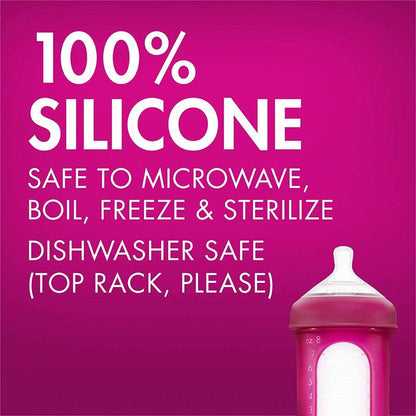 Boon Silicone Bottle 8oz Pink