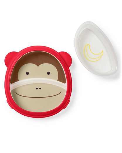 SkipHop-Zoo Smart Serve Plate & Bowl Set-Monkey