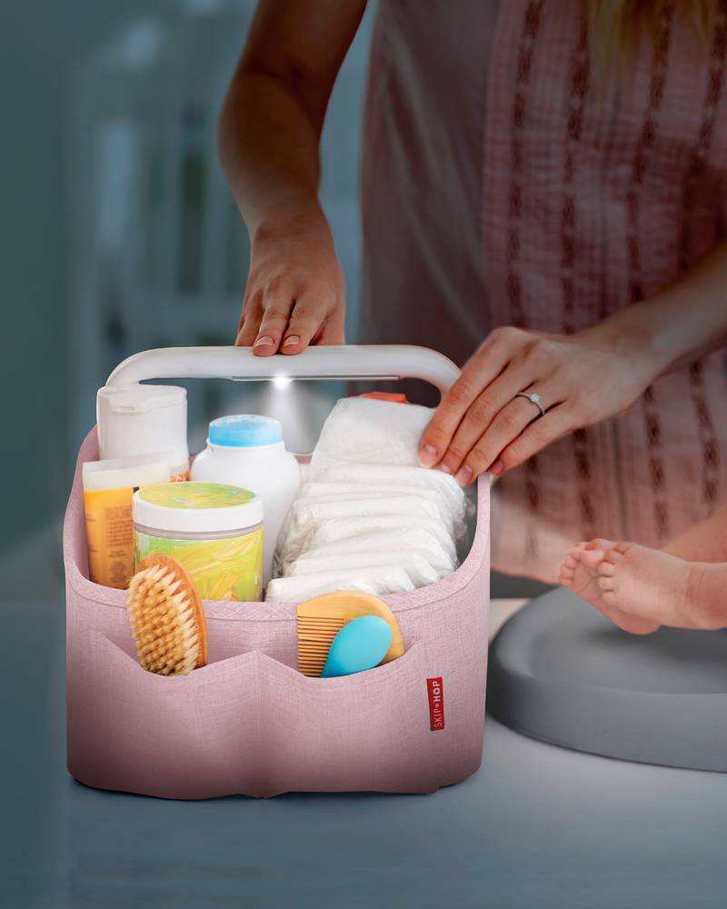 SkipHop-Light Up Diaper Caddy-Pink