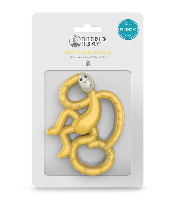 Matchstick Monkey - Mini Monkey Teether - Yellow