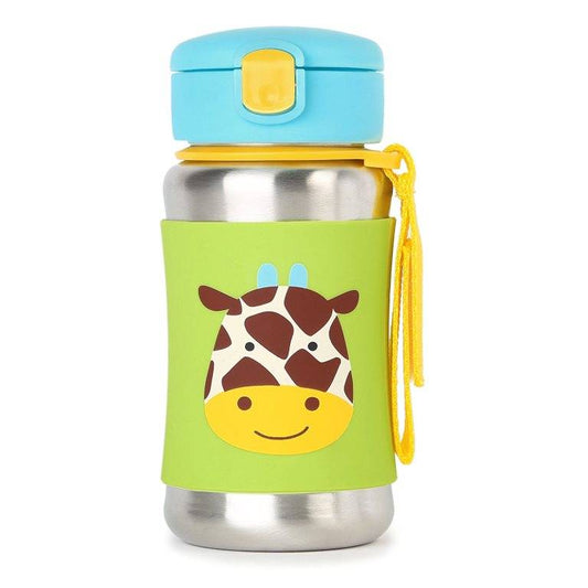 SkipHop - Zoo Stainless Steel Little Kid Straw Bottle-Giraffe