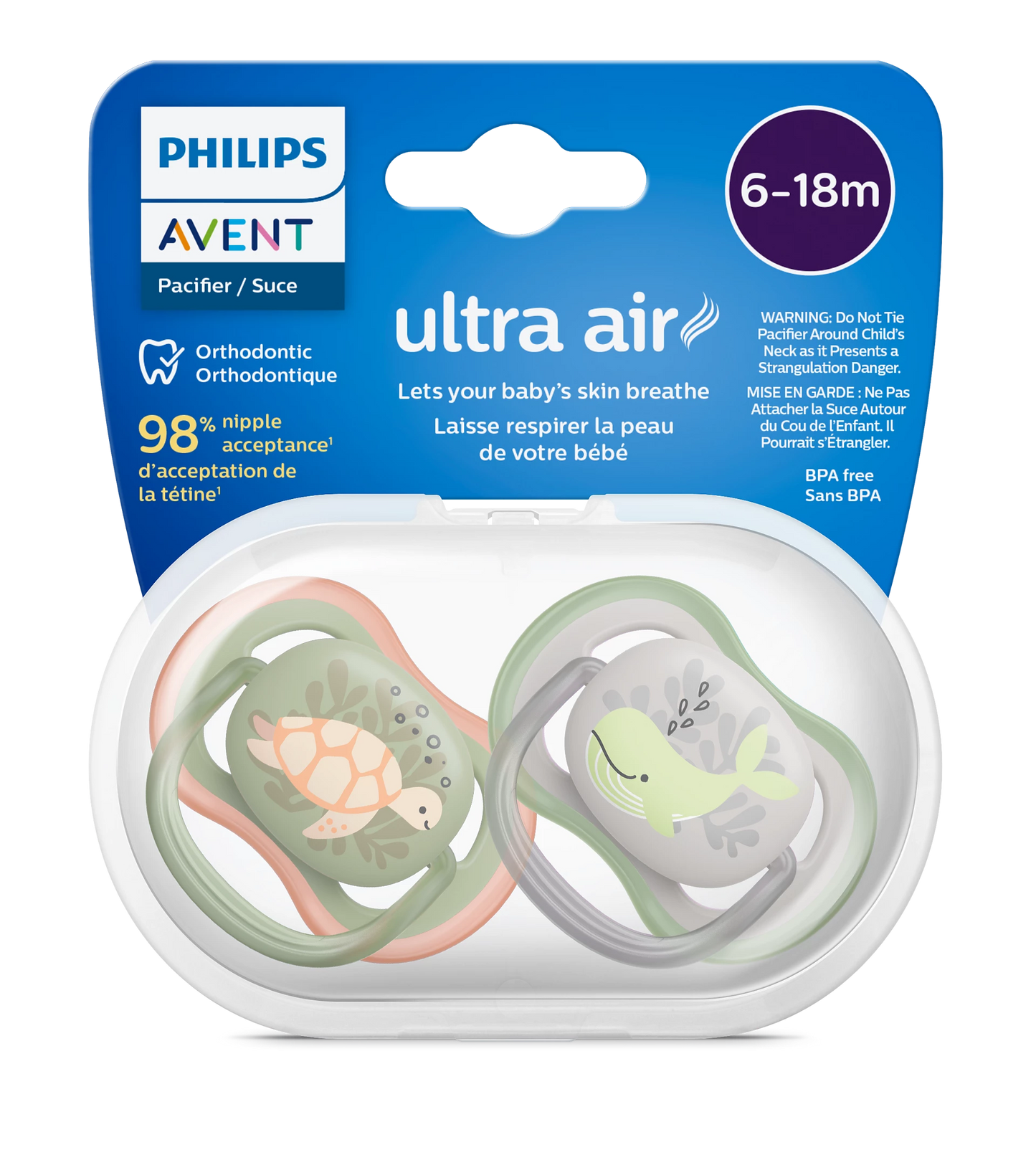 Philips Avent Ultra Air Soother – Boy – 6-18m – 2 Pcs