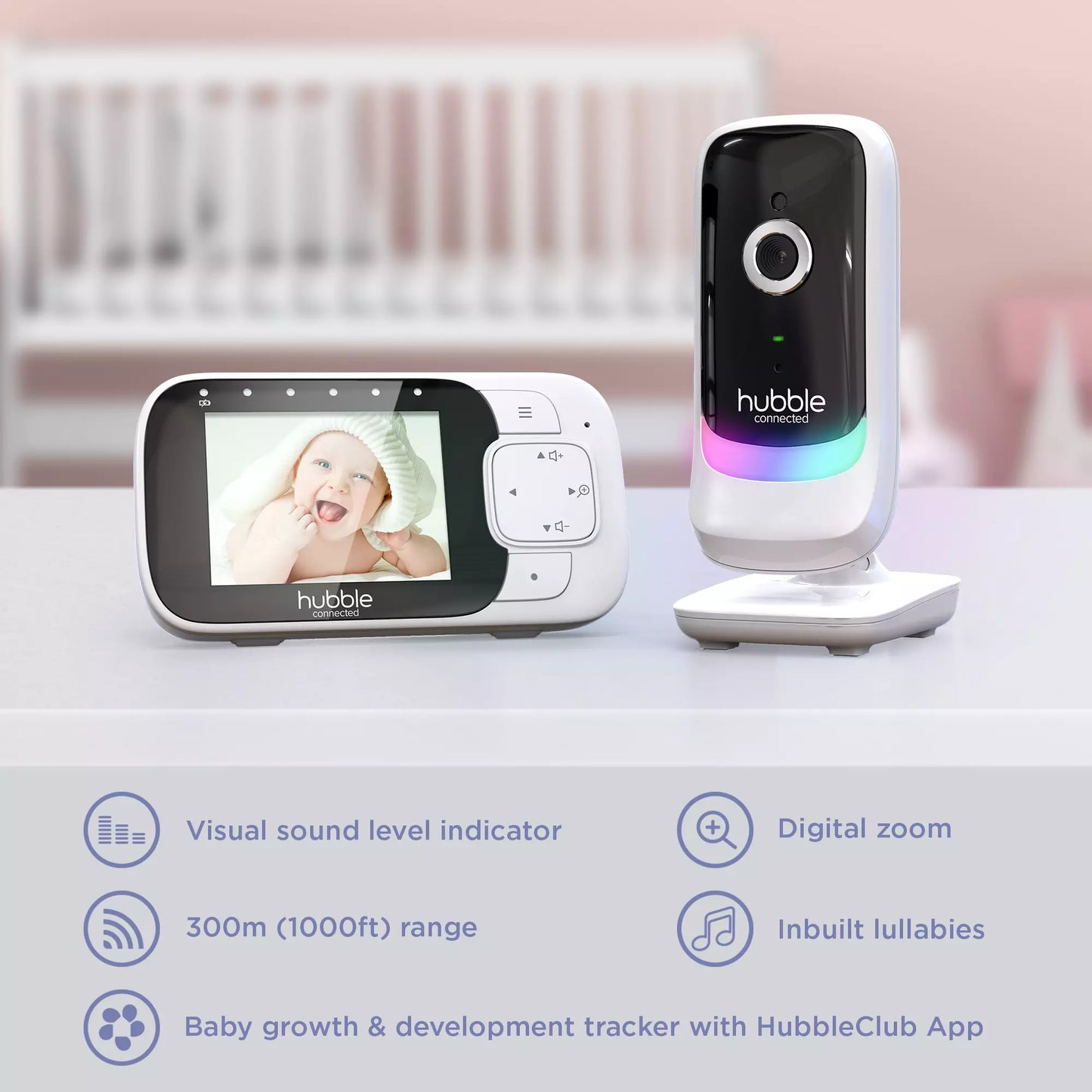 Hubble-Nursery 2.8 inch View Glow Video Baby Monitor