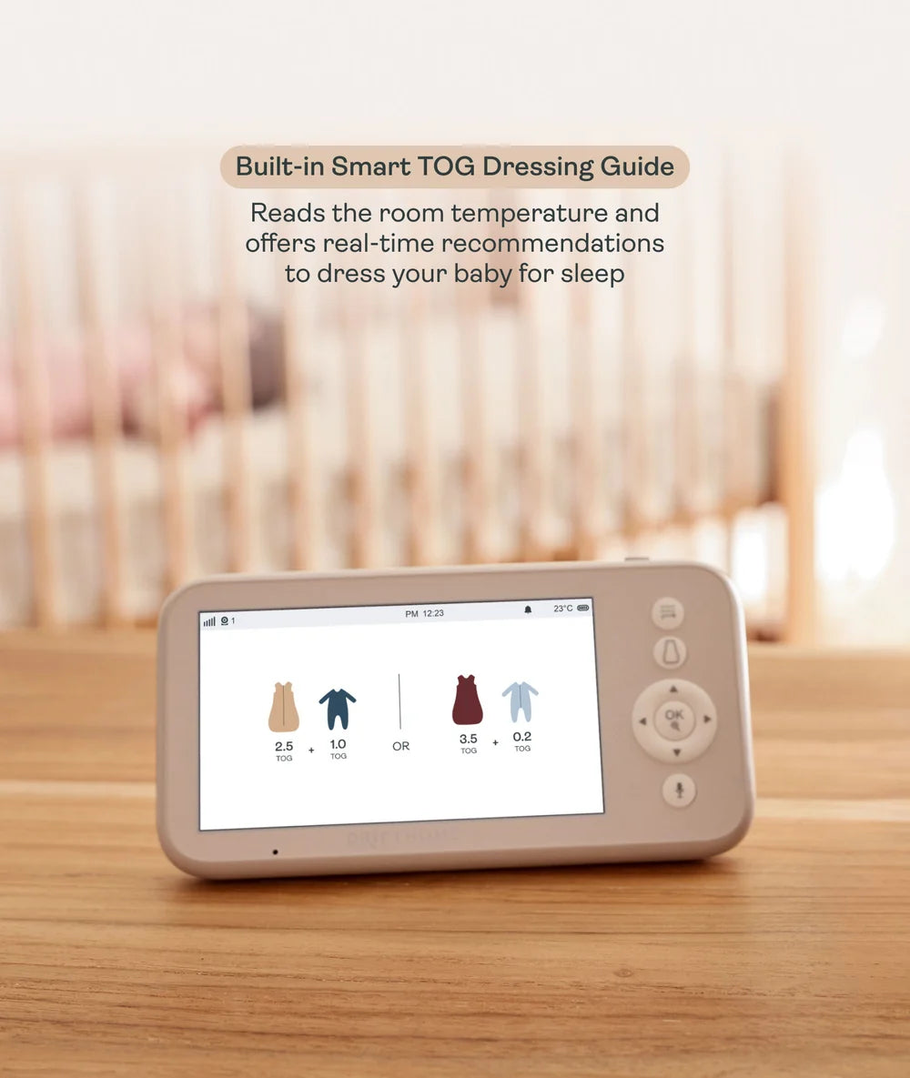 Drift Home monitor showing Smart TOG sleepwear recommendations
