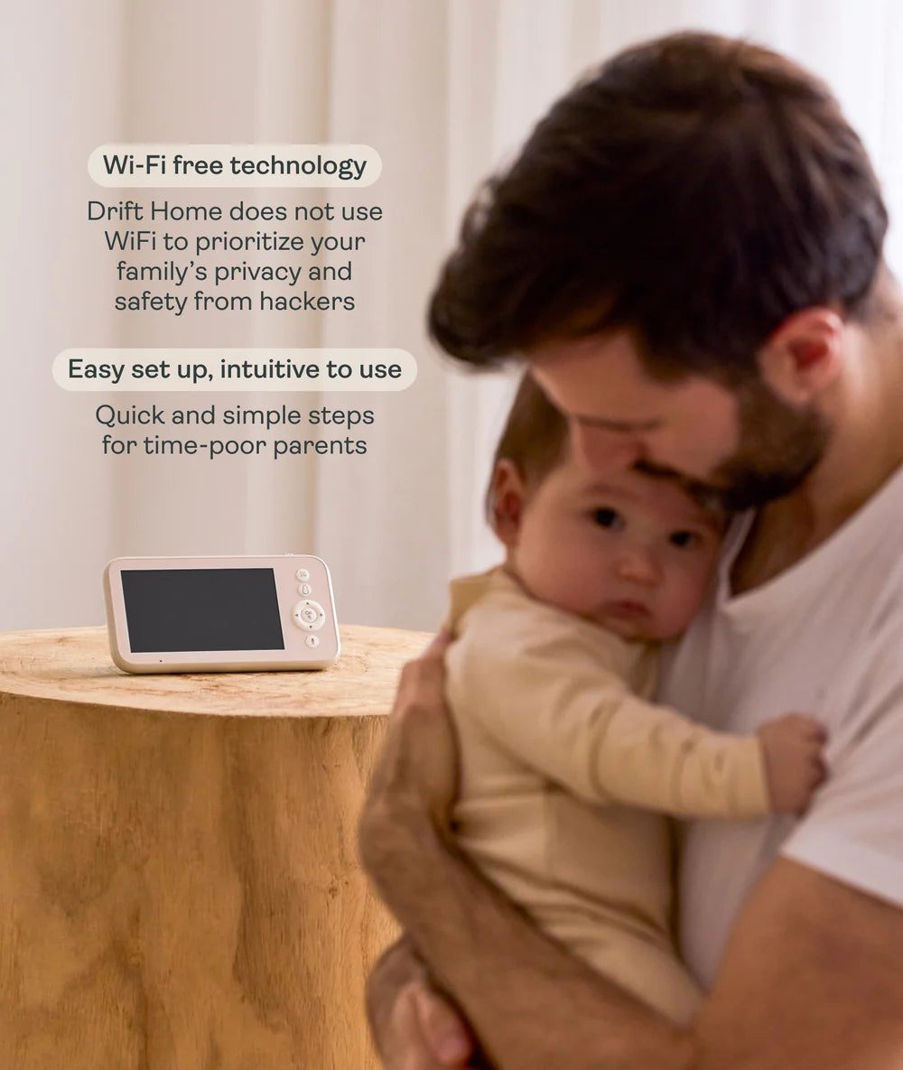 Drift Home monitor and camera on a nursery dresser