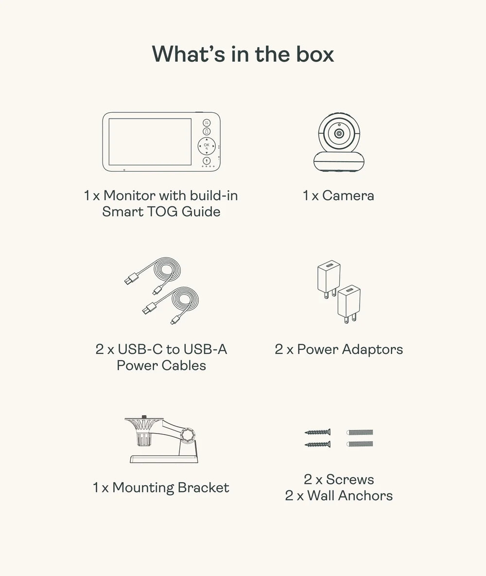 Contents of Drift Home baby monitor box