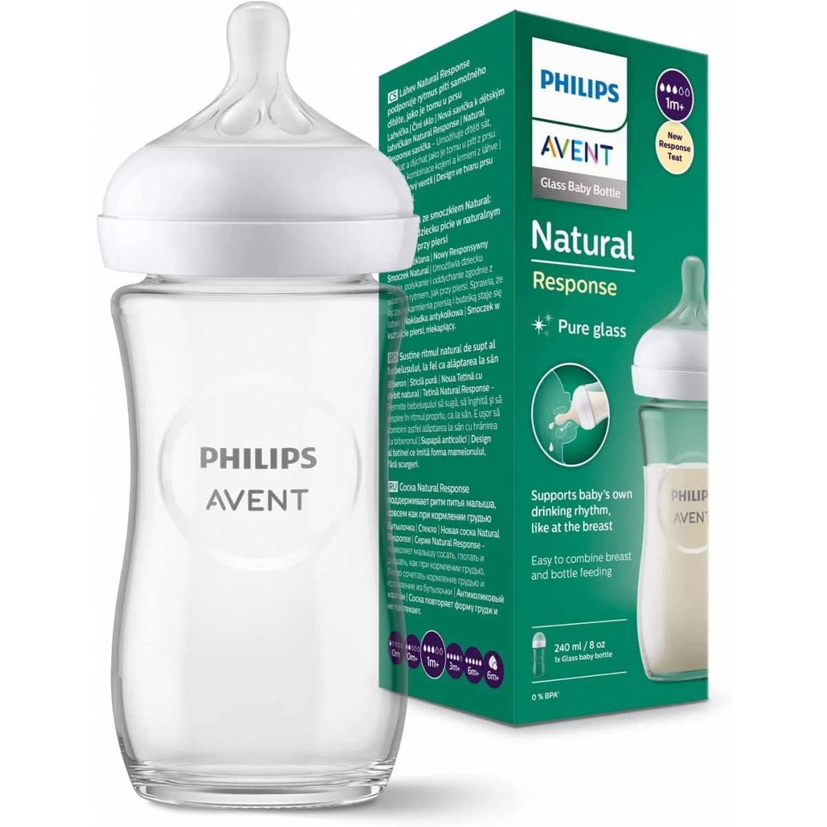 Philips Avent- Natural Response Glass Baby Bottle-240ml