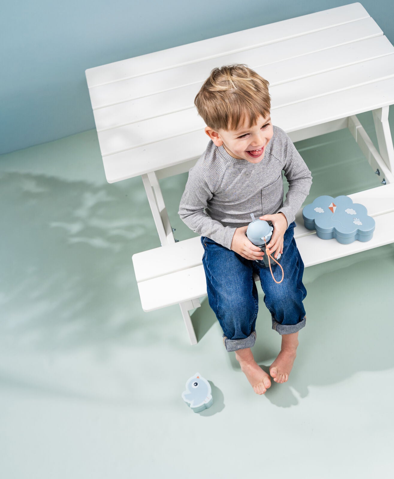 Done by Deer-Lunch & snack box w/straw bottle - Playground - Blue