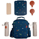 Citron Insulated Lunchbag Backpack - Blue Dino