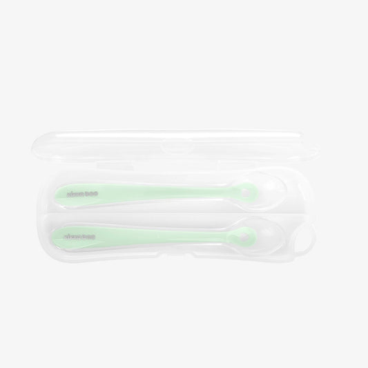 Silicone Spoons with Case 2pcs Mint-Kikkaboo
