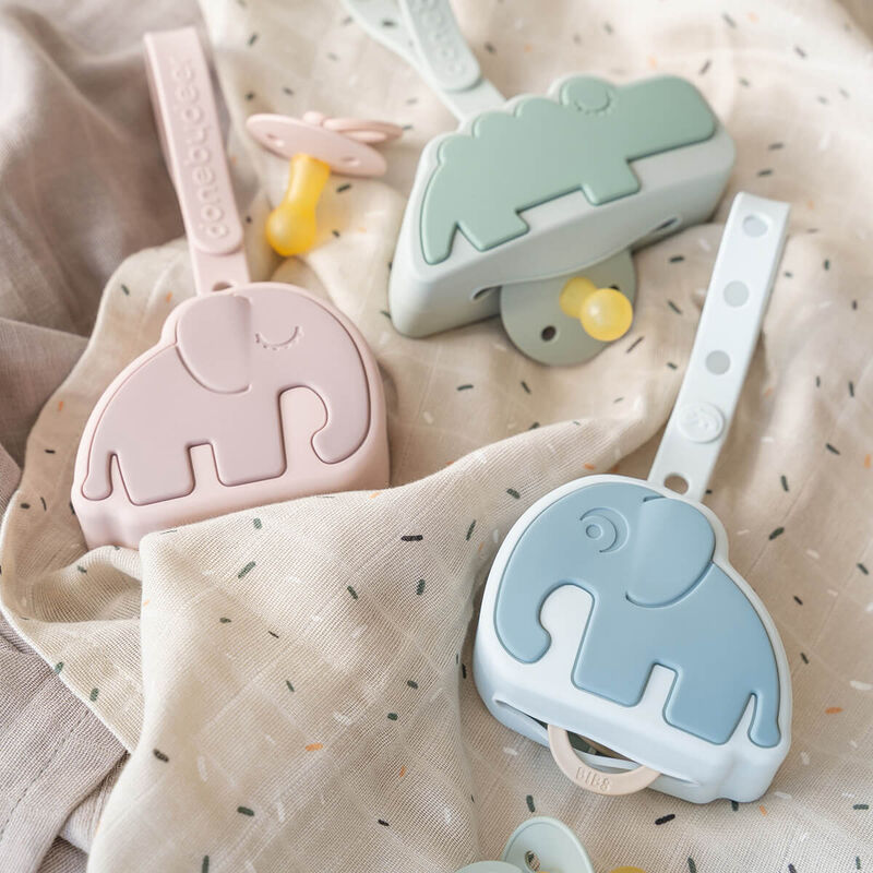 Done by Deer Silicone pacifier pouch - Elphee - Blue